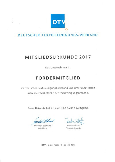Fördermitglied Deutscher Textilreinigungs-Verband